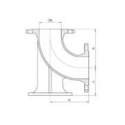 Hawle Łuk kołnierzowy 90° ze stopką techniczny